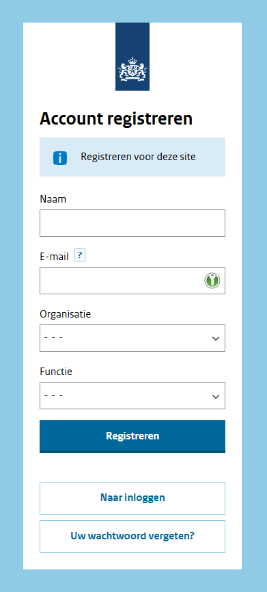 Screenshot van het registratieformulier. Bedoeld als verduidelijking van de tekst.